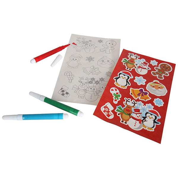 Weihnachts-Sticker mit 3 Fasermalern 51